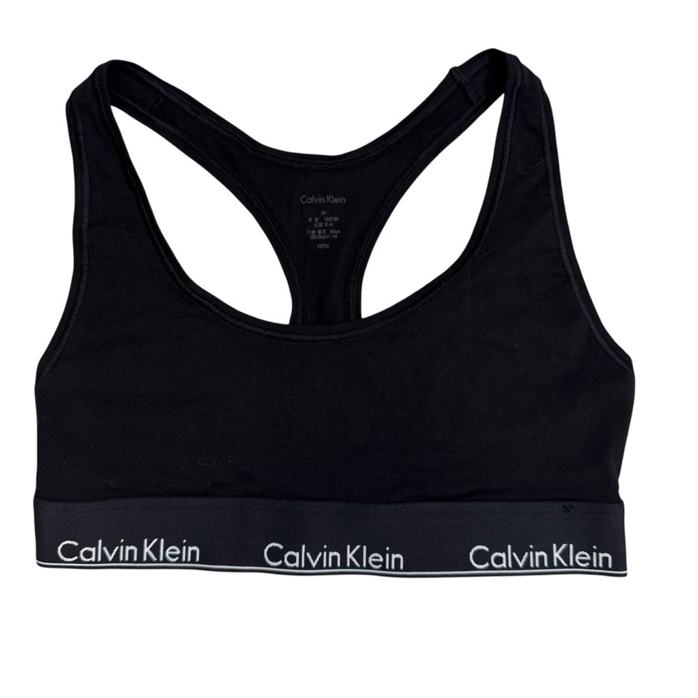 Calvin Klein Black Bralette Size Medium Unlined Comfortable Fit NWT